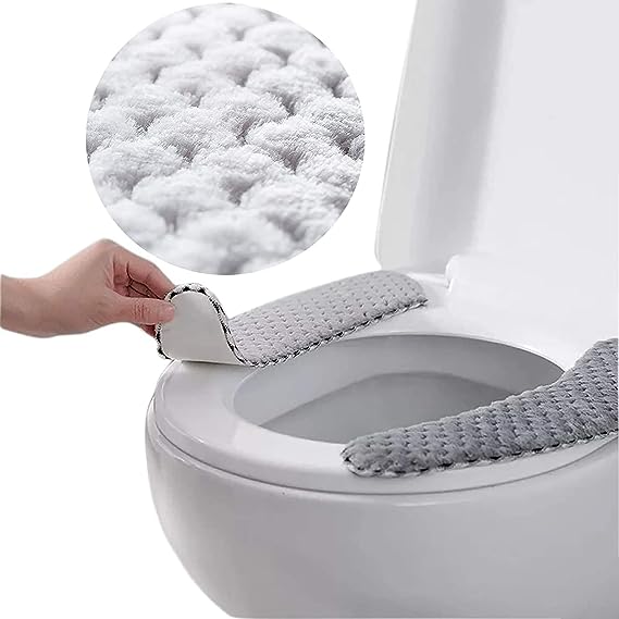 Buy Plush Warm Thick Padded Toilet Seat Cover Mat Non Slip Soft Toilet