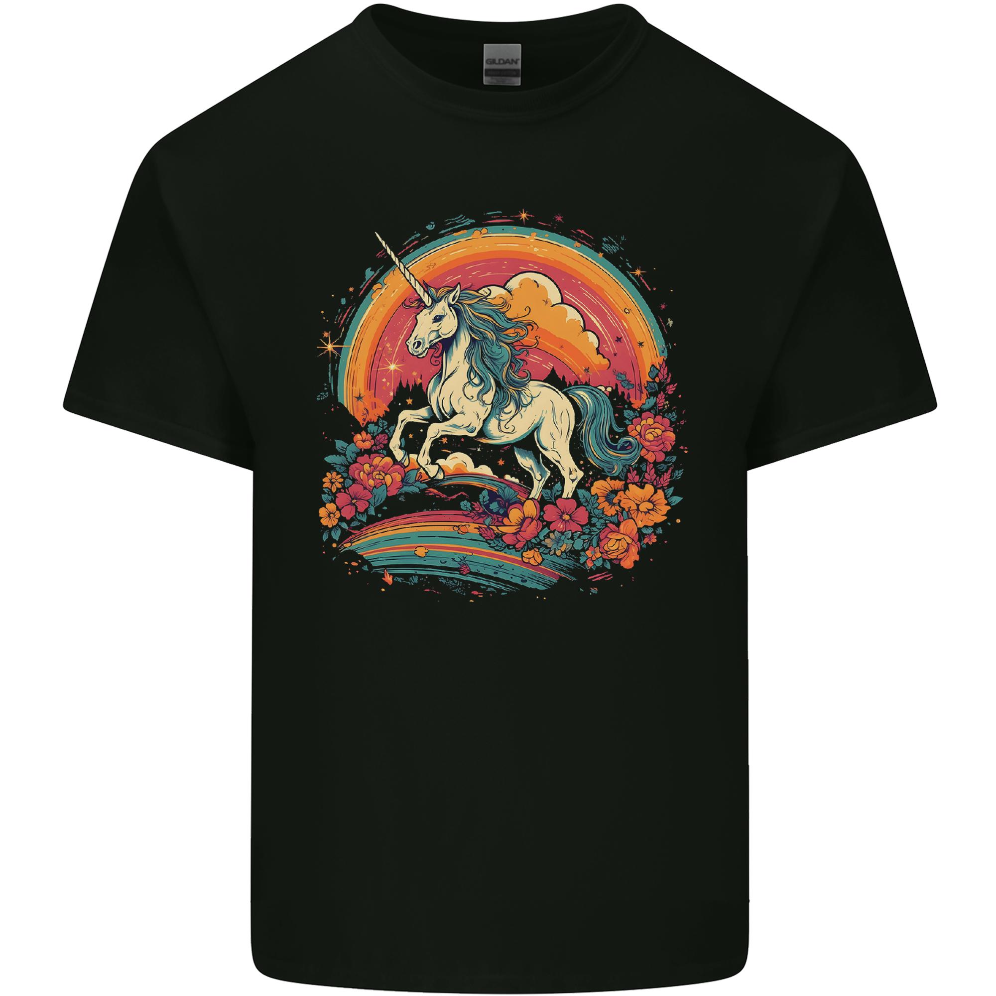 A Unicorn and Fantasy Rainbow Unisexs Light Cotton TShirt S