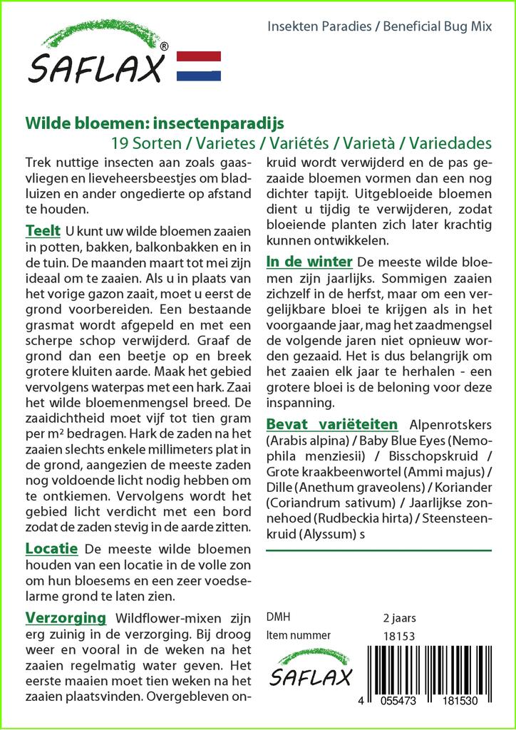 SAFLAX Beneficial Bug Mix - 1000 Seeds - 19 Wildflower Mix