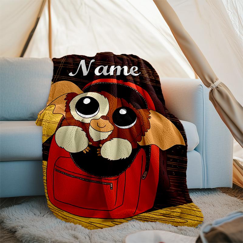 Personalized Custom Name Blanket - Gremlins Print Design,Blanket for Sofa,Bed,Travel,Camping - Soft and Warm, Great Gift