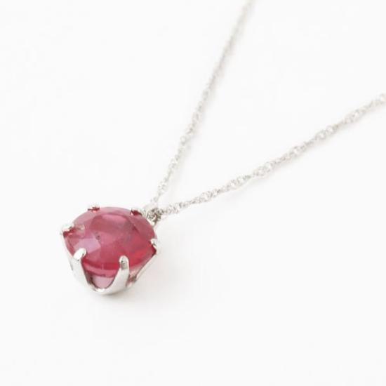 Walk Platinum Necklace with Natural Ruby 1 Carat Authenticity Card Pt850 Screw Chain [Jewelry Shinsaibashi] Pendant, Included,