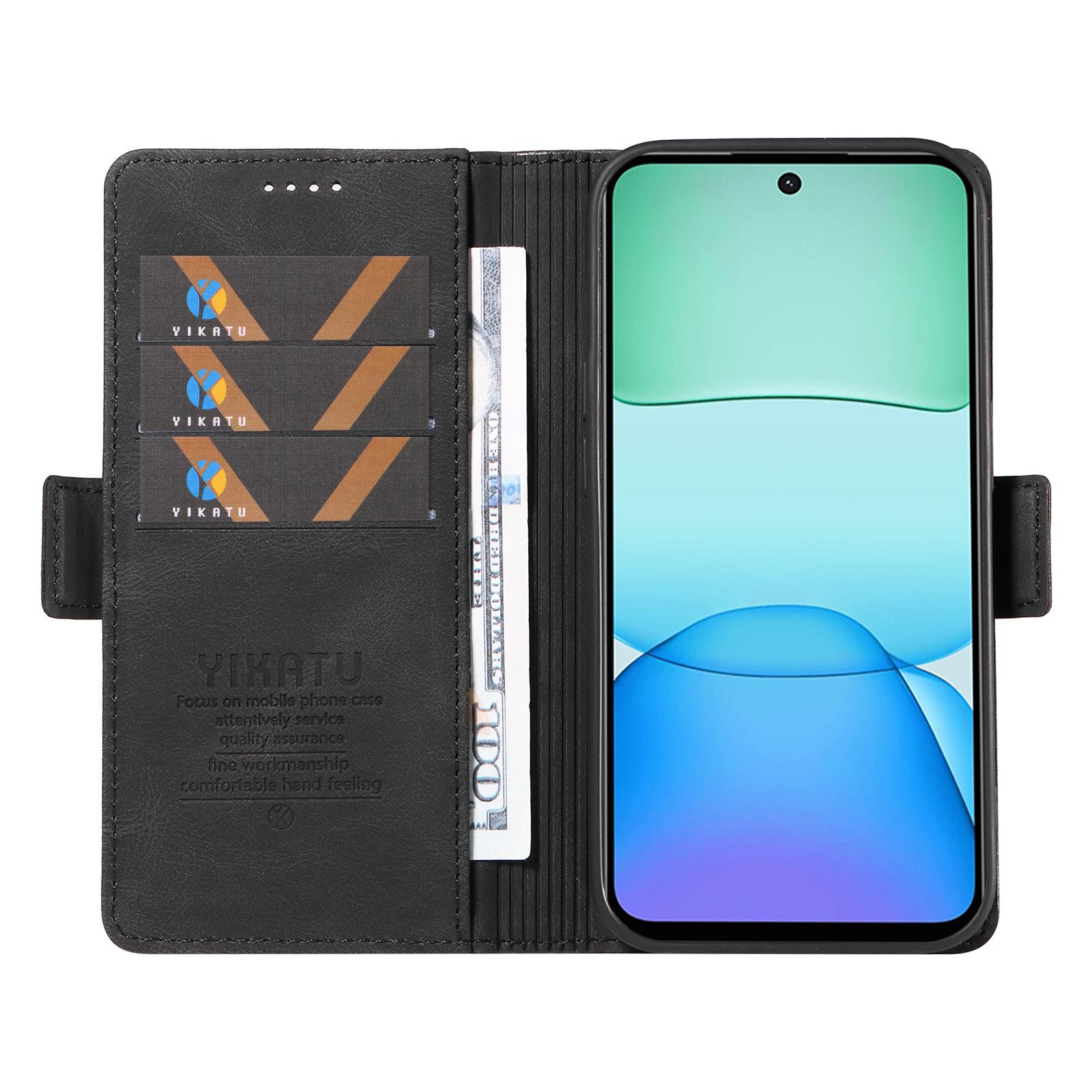 

YIKATU YK-005 For Xiaomi Redmi 13 5G/13 4G Case Stand Wallet Phone Leather Cover Black