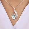 Sky Blue Topaz Gemstone 925 Sterling Silver Jewelry Zircon Pendant1.4" Designer Necklace For Women CZP-16-11