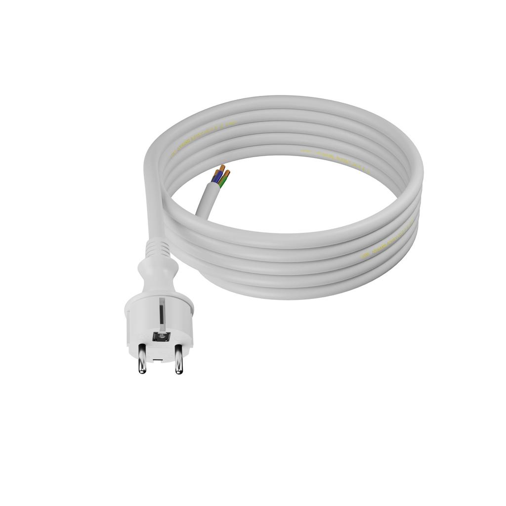 Przewód Przyłączeniowy Z Wtyczką Prostą 4M 3X2,5Mm2 Biały Ip44 16A