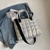 Women Shoulder Bags Ladies Large Capacity Handbag Quilted Padded Tote Bag Nylon Solid Color Satchel Puffer Crossbody Bag