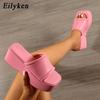 Fashion Eilyken Summer Fashion High Wedges Platform Slippers Women Sandal Shoes Ladies Peep Toe Slip On Outdoor Beach Slides
