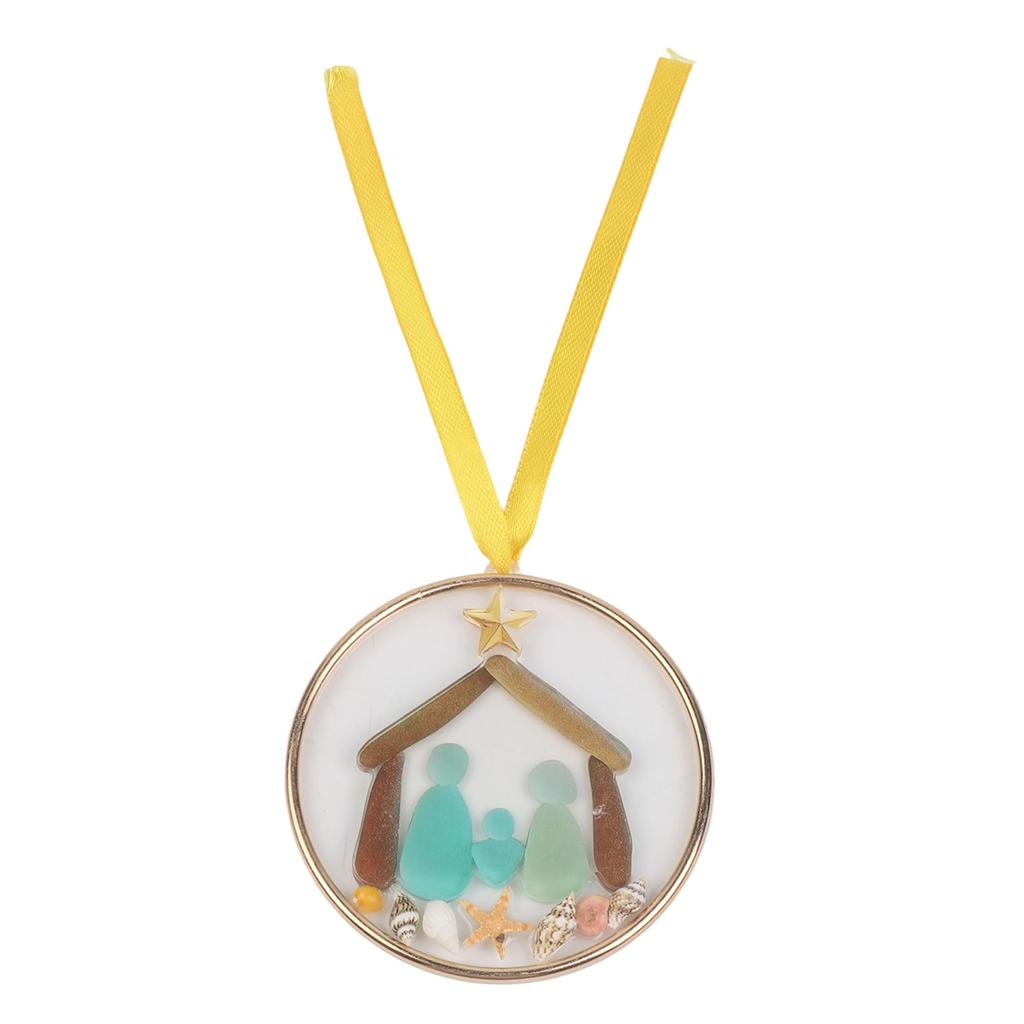 Coastal Nativity Ornament Jesus Birth Ornament Golden Star Accent