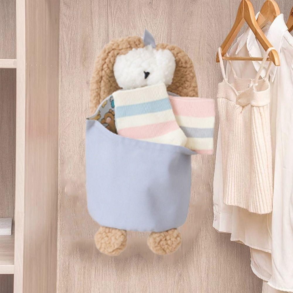 Cartoon Rabbit Shape Storage Bag Cotton Newborn Bed Headboard Organizer  Dormitory