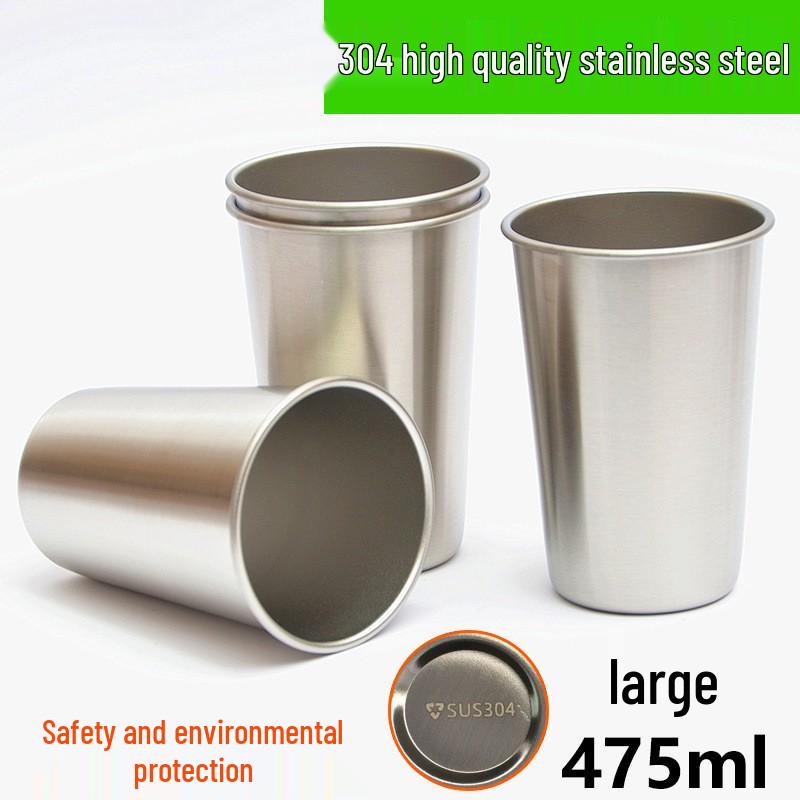 

Large 475ml Stainless Steel Camping Mug Set - Versatile Outdoor Cup for Water, Coffee, or Beer