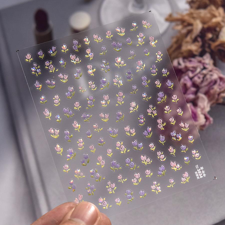 Наклейка для дизайна ногтей в виде ракушки с легким тюльпаном. Изготовление креативных — фото 9