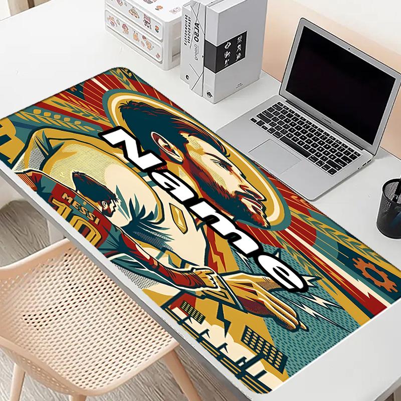 Custom Name Personalized Lionel Messi Pattern Mousepad, Laptop PC Desk Mat, Decorative Desk Mat for Home Keyboard Pad Gift