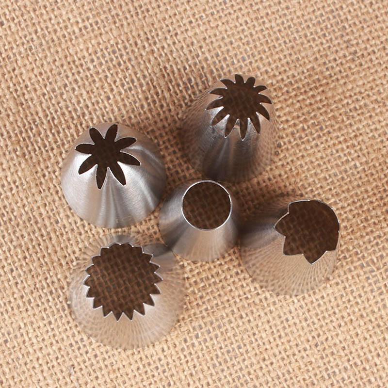 5Pcs Cakes Decoration Set Cookies Supplies Russian Icing Piping Pastry Nozzle Stainless Steel Kitchen Gadgets Fondant Decor