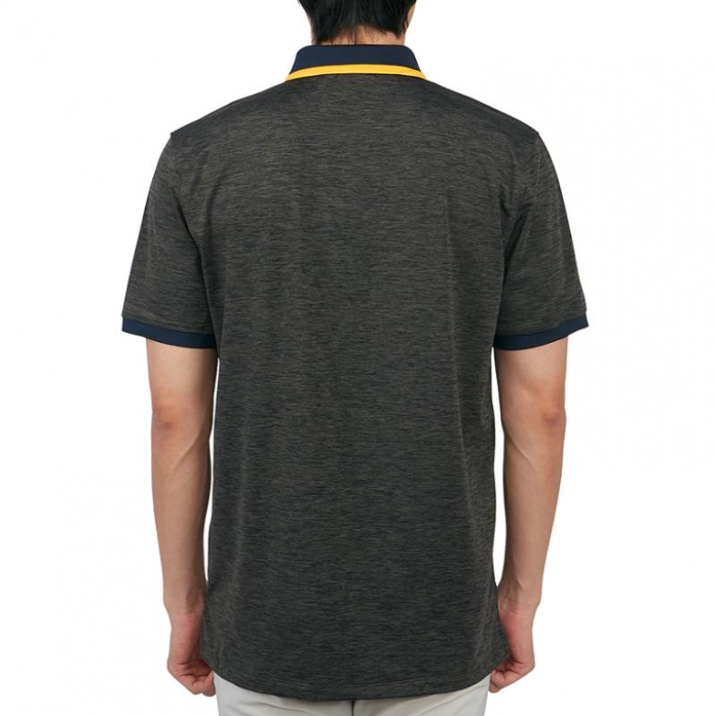 Tricou de golf Zippor pentru bărbați, cu mânecă scurtă și fermoar pe jumătate, G4MS23K122, culoare gri