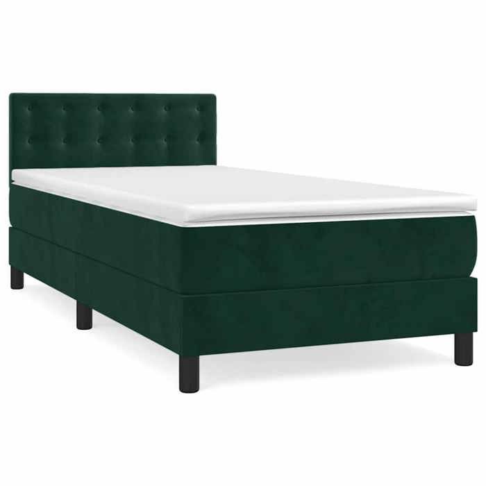 Maison Exclusive - Sommier à lattes de lit et matelas Vert foncé 80x200 cm Velours
