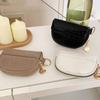 Shell Small Wallet Pu Leather Coin Purse Simple Card Holder Korean Solid Color Zipper Key Case Mini Handbag