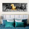 Modern Fashion Wall Art Large Size Golden Horse Animal HD Canvas Oil Painting Posters and Prints Home Bedroom Living Room Decor
