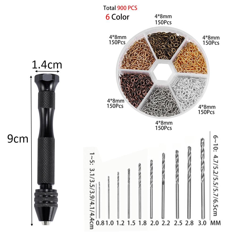 1set Hand Drill For Resin Molds Sanding Stick UV Epoxy Resin Mold Tools DIY Jewelry Making Equipments Metal Drill Screw Eyepins