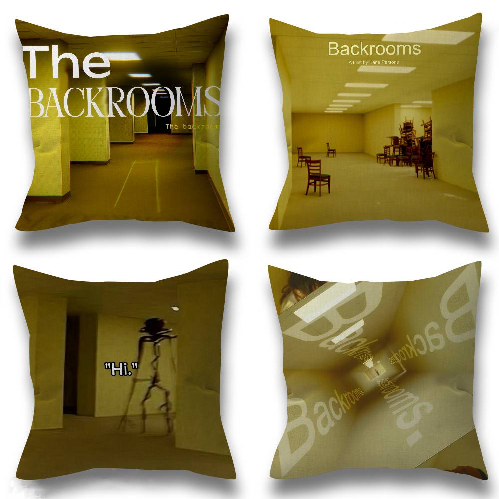 Creepypasta weird B-Backrooms Personalized picture text home decorative pillows Household Gifts 45x45cm