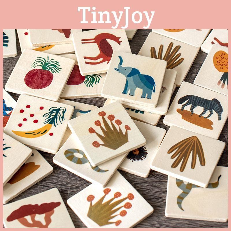 Card Wooden Animal Puzzle Toy Board Game Children Brain Teasers Logic Building