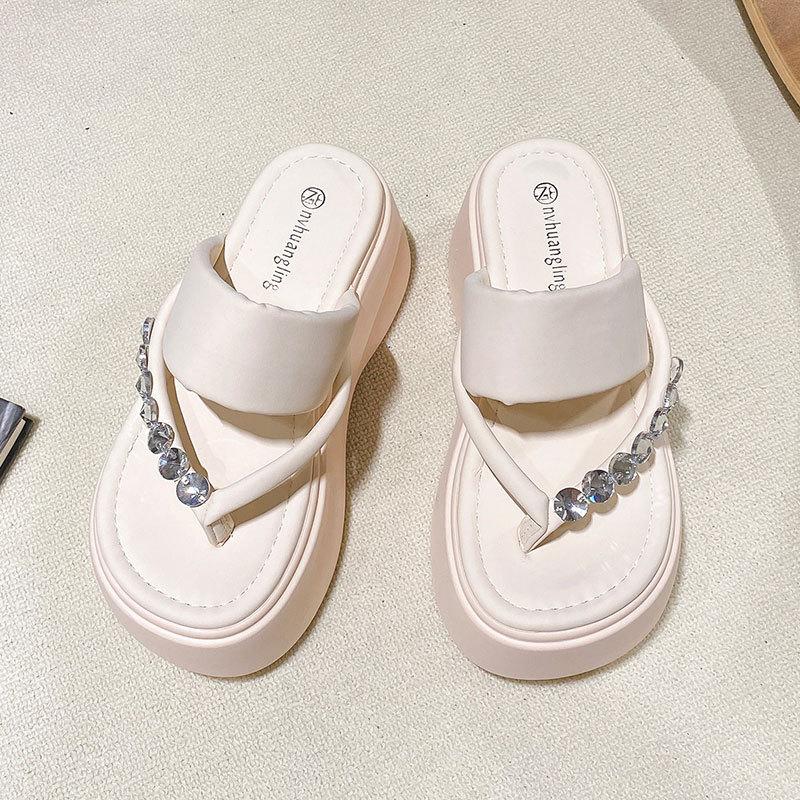 

JX new elegant non-slip muffin bottom slippers with skirt versatile slippers 40 бежевый