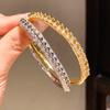 Copper Zirconia Embellished Bangle Fashion Jewelry For Office Wear