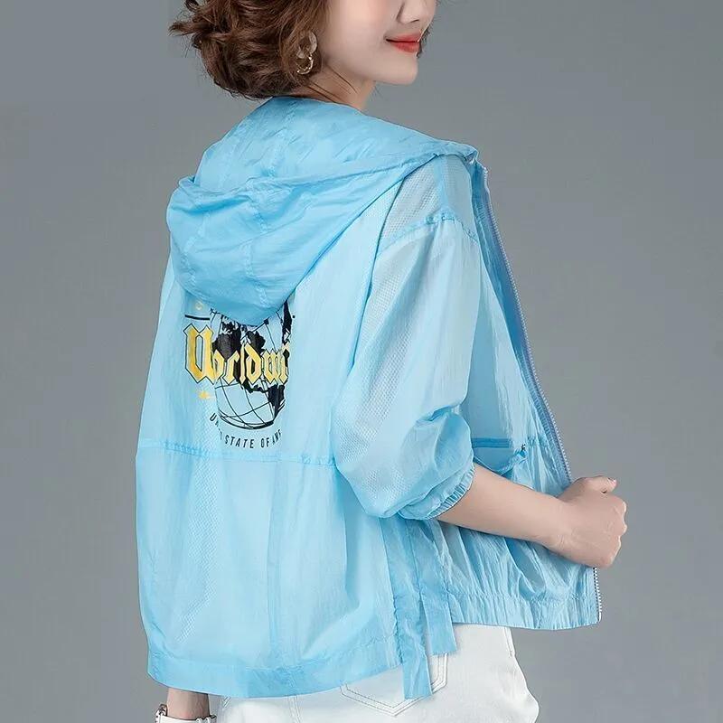 

Sun Protection Short Section Clothing Women s Thin Short Jacket Summer Korean Version of Loose Breathable Sun Protection Clothing Women XXXL синій
