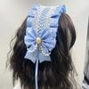 Sweet Ruffled Hairband Ribbon Bow Lolita Hair Clip Creative Maid Cosplay Headdress  Girls