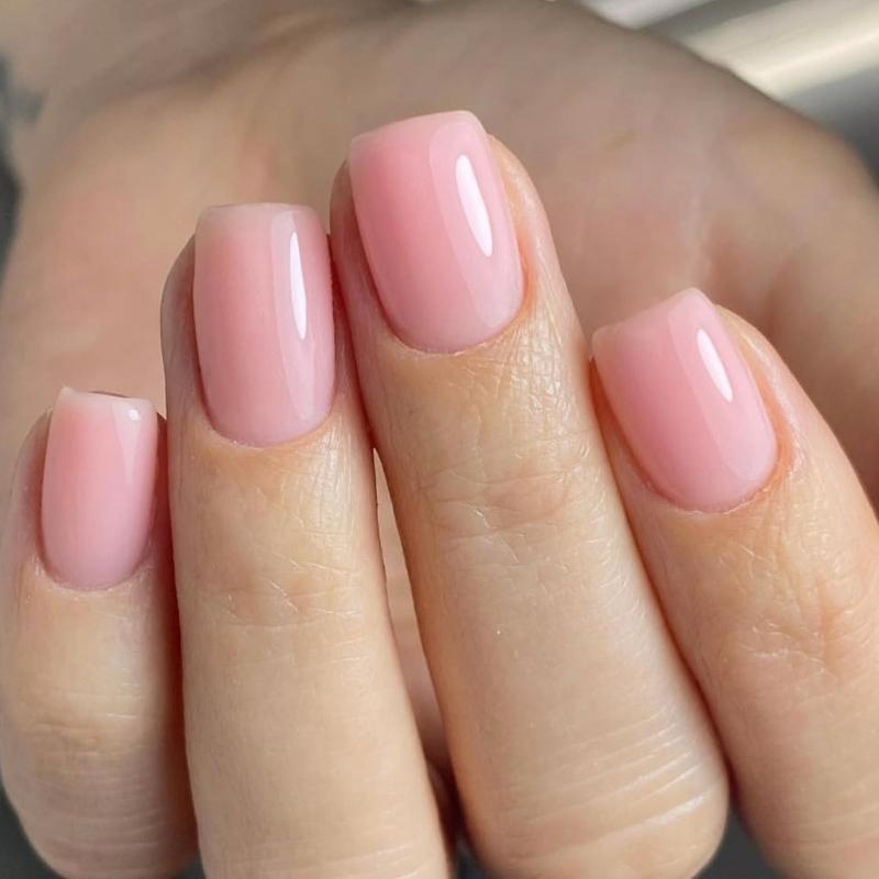 

Square Press on Nail Pink Fake Nail Stick on Nail in 12 Sizes,24 Pcs French Nail Tips for DIY Nail Art Decorations 1