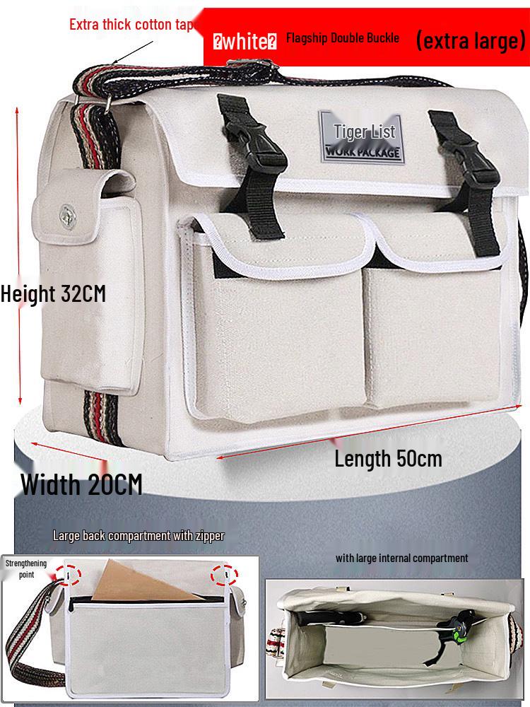 Electrician's Wear-Resistant Canvas Crossbody Tool Bag