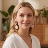 Flower Shape Stud Earrings Enamel Material Bohemian Earrings Stylish Geometric Earrings  For Women