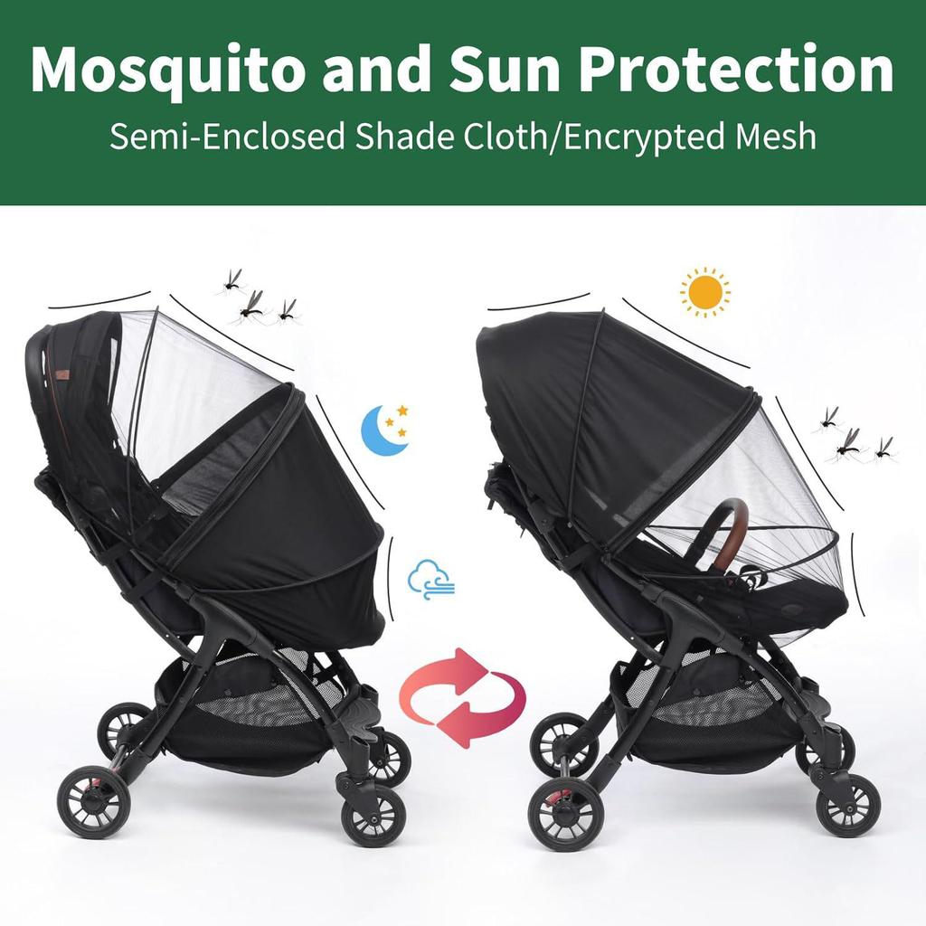 Universal Full-Cover Baby Stroller Mosquito Net with UV Protection