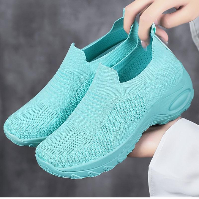 Schuhe für Damen Freizeitschuhe Atmungsaktiver Mesh-Schuh Plateau-Keilschuhe für Damen Sneaker Vulkanisierter Schuh Slipper Loafer