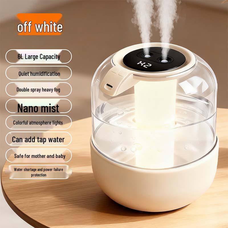 "2024 Dual Spray USB Humidifier - Large Capacity for Home, Office & Dorm, Aromatherapy & Desktop Friendly, Ideal Gift"