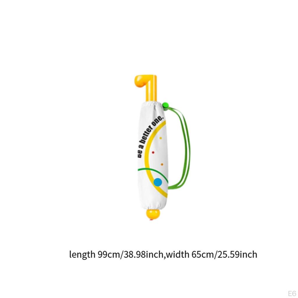 Cartoon Sun Rain Umbrella for Adults Kids, Personal Parasol Travel Beach