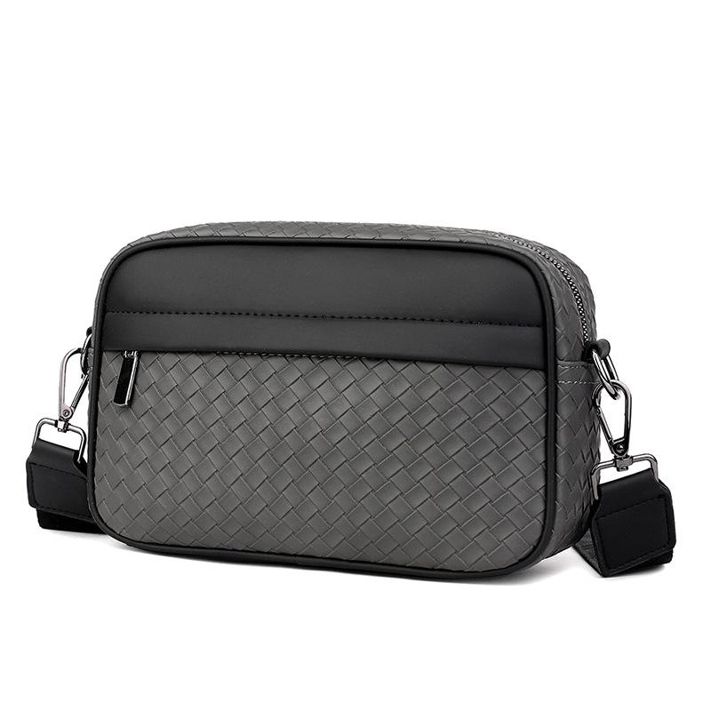 Men's Crossbody Woven Square Bag - Casual, Trendy, Sporty, High-Grade Business Storage