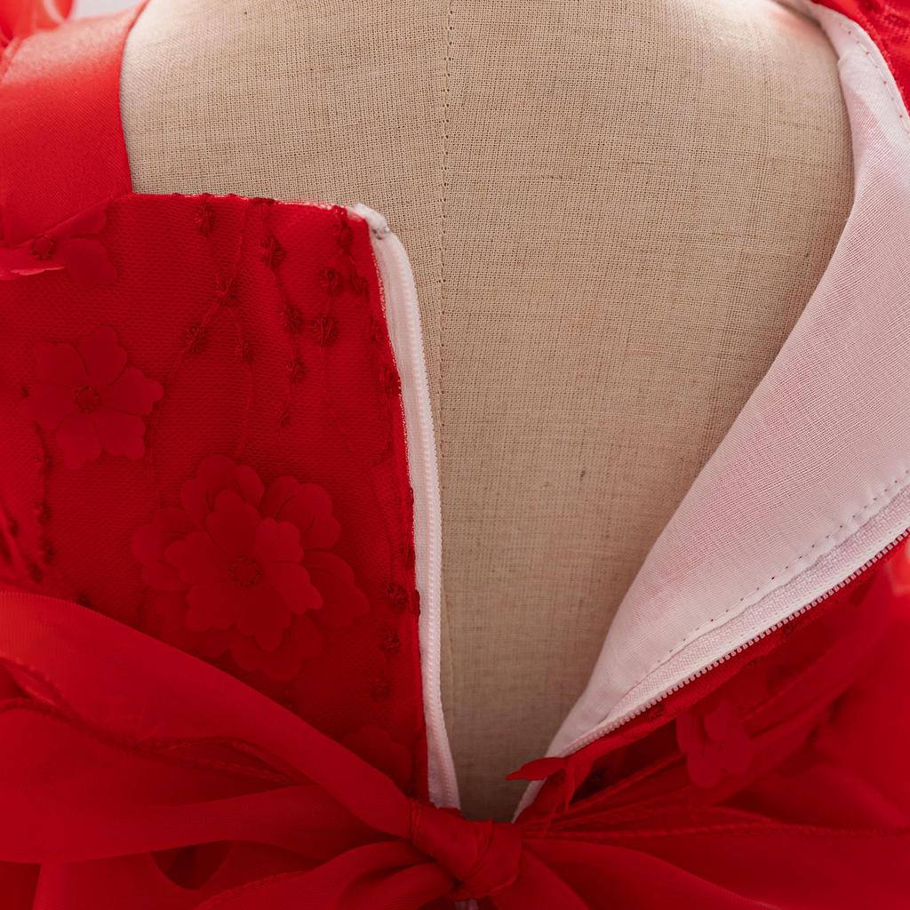 Europeisk & Amerikansk Blomsterflicka Prinsessklänning - Puffig Kjol Aftonklänning för Småbarn