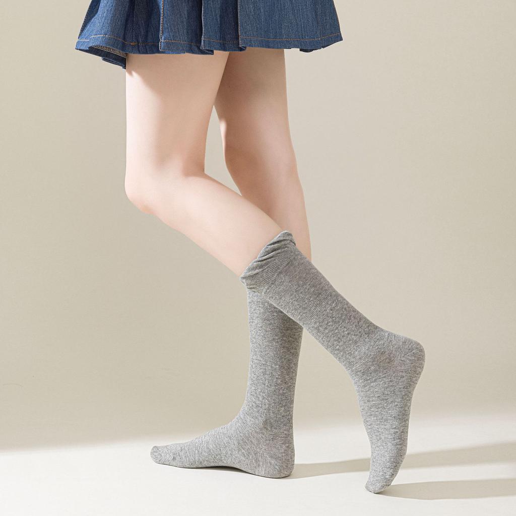 Ladies Fall Versatile Lace Bubble Mouth Preppy High Tube Stack Socks