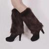 Women's Fuzzy Faux Furs Leg Warmers Furs Heels Long Boots Cuffs Cover One Pair Carnivals Boot Cover Y2K JK Uniform Socks