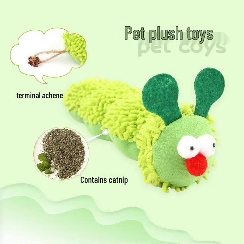 Popular Caterpillar Catnip Plush Toy - Scratch & Bite Resistant