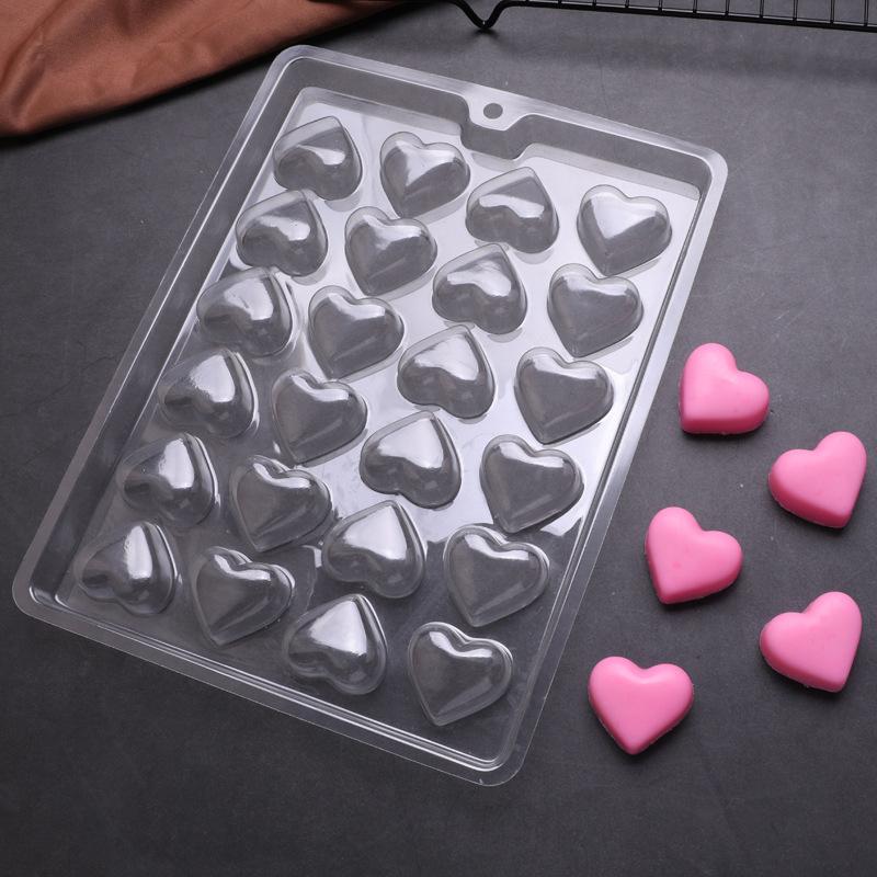 Molde de Chocolate Transparente para Mascotas Gelatina Dulce Cubito de Hielo Amor Cuadrado Redondo Flor Creativo Cocina Postre Repostería Diy Herramienta de Horneado