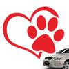 Car Heart Decal, Auto Waterproof Dog Paw Decoration, Reflective Love Paw Print Car Sticker,