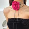 Koreanische handgefertigte Stoffblumen-Choker-Halskette