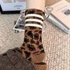 4 páry Dámské Leopardí ponožky Bavlněné Sportovní ponožky Y2k Studentské ponožky Bílé Lolita Harajuku Girl Funny Socks