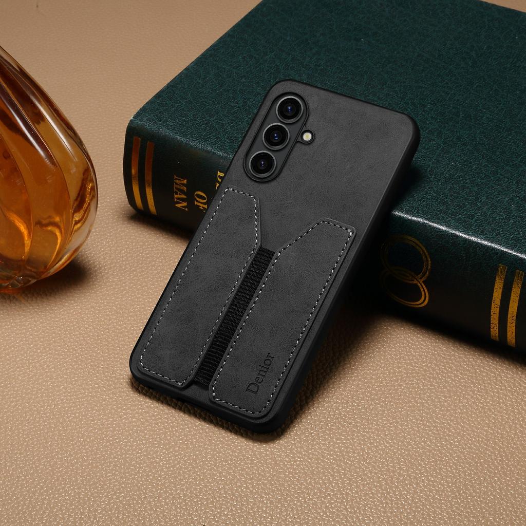 DENIOR For Samsung Galaxy A36 5G Case Elastic Card Holder PU Leather+TPU+PC Phone Cover