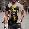 Camiseta de Hombre Estampada en 3D Manga Corta Cuello Redondo Pulóver Top Casual