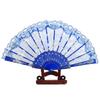 23 Colors Lace OR Cloth Spanish Fabric Silk Folding Hand Held Dance Fan Flower Party Wedding Prom Dancing Summer Fan Accessories