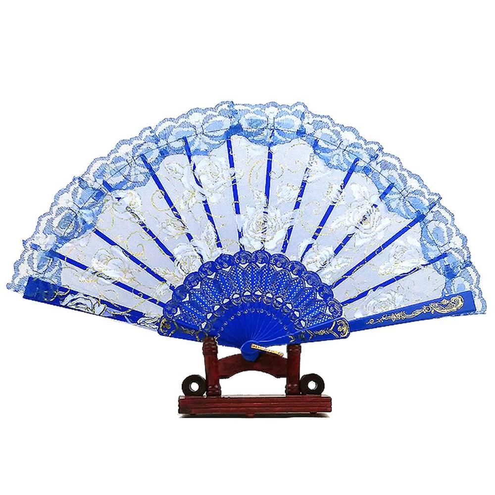 23 Colors Lace OR Cloth Spanish Fabric Silk Folding Hand Held Dance Fan Flower Party Wedding Prom Dancing Summer Fan Accessories