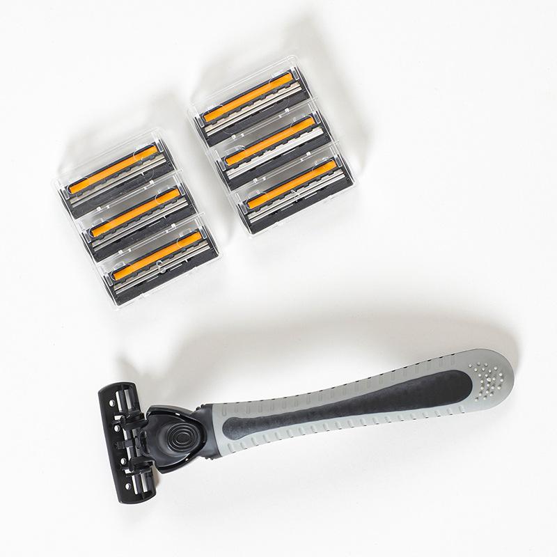 Jierui Stainless Steel Double Layer Manual Men's Razor with Holder and 30 Blades