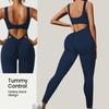 Women's European & American High-Elastic Yoga Bodysuit with Sexy Back Design and Tight-Fitting Long Pants