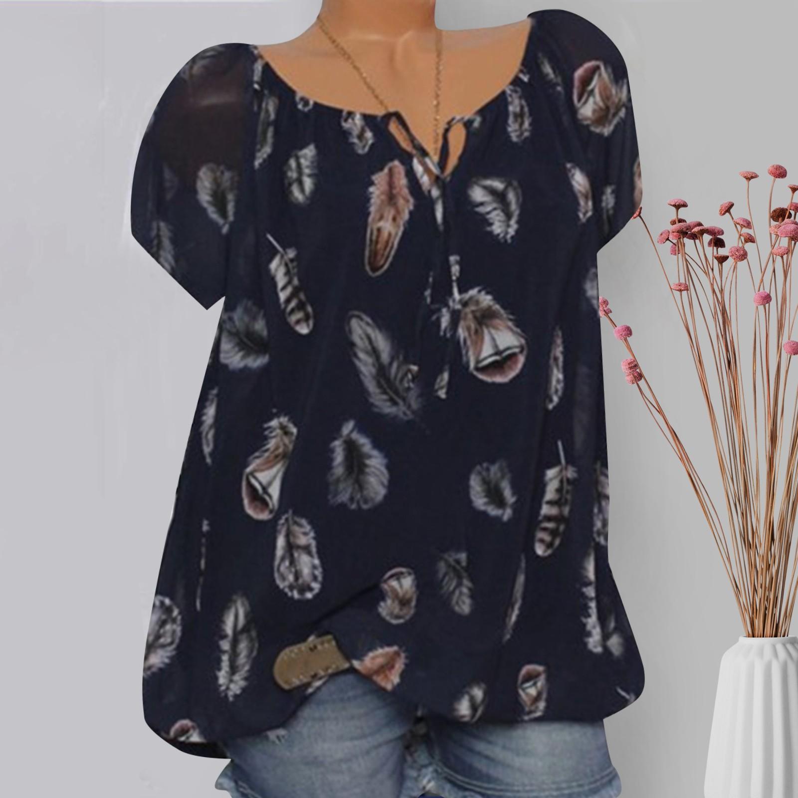 

Жіноча мода, літо 2022, повсякденна футболка з коротким рукавом і принтом, топи, блузка XXXXXL